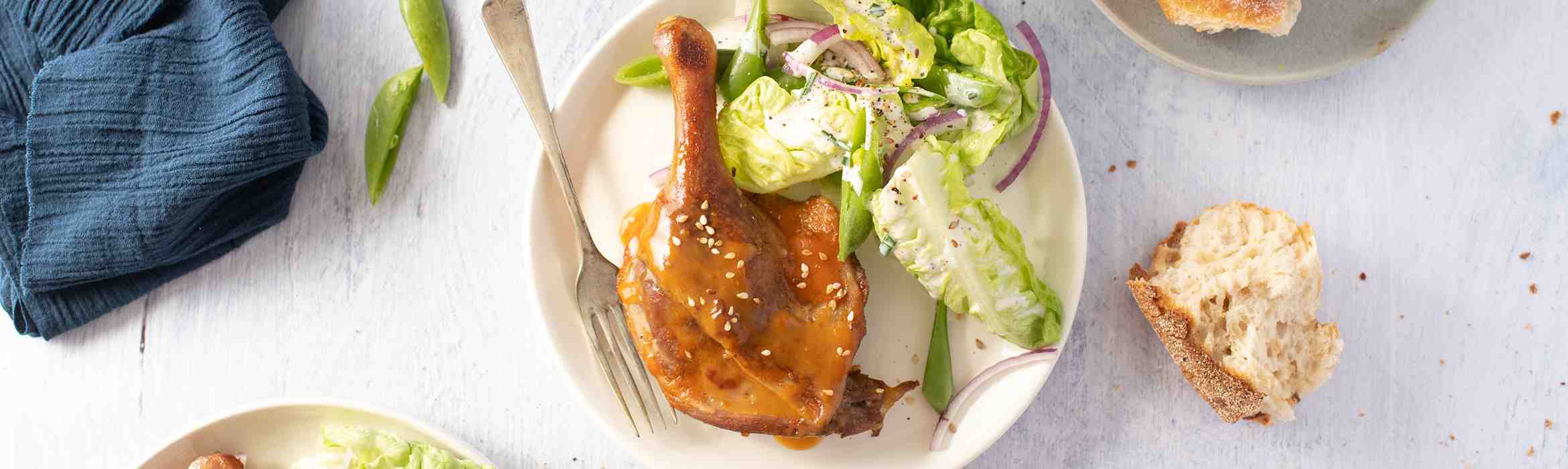 A L’Orange Duck with Crisp Summer Salad Recipe