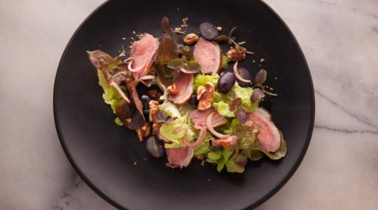 Smoked Duck with Pickled Grapes