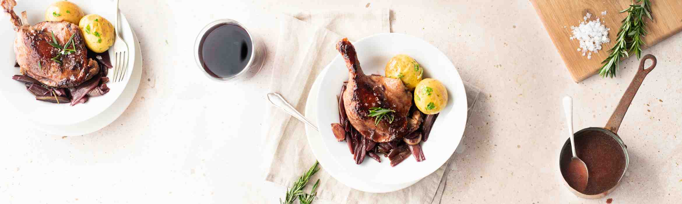 Slow Cooked Duck Legs in Red Wine Sauce Recipe