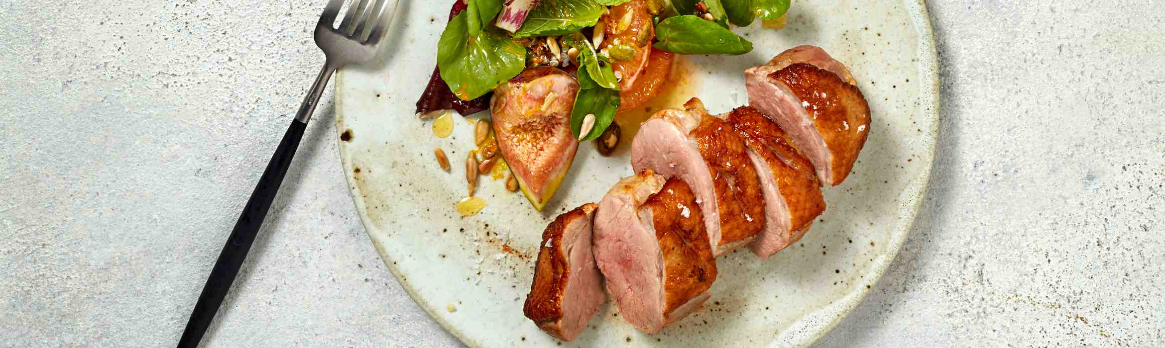 Roasted Duck Breast with  Fig Salad Recipe