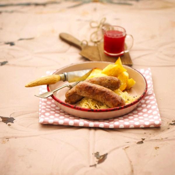 Duck, Pork and Fennel Sausages with Sauerkraut Recipe
