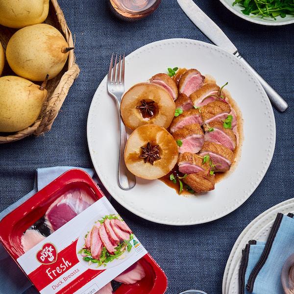 Duck Breast, with Nashi pears, honey and star anise Recipe