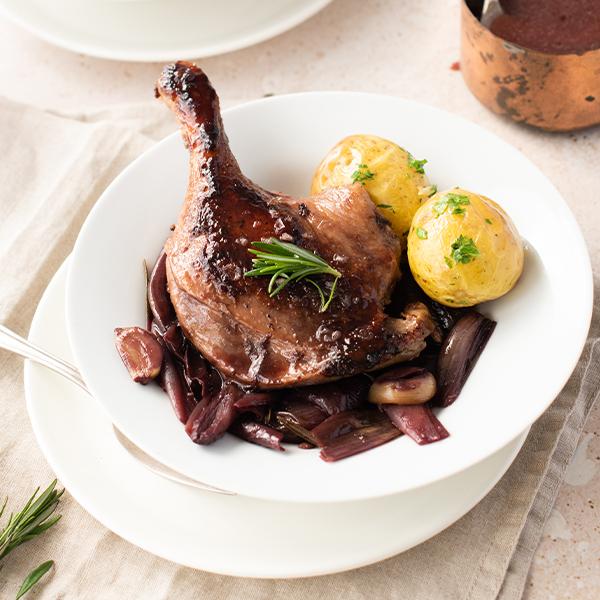 Slow Cooked Duck Legs in Red Wine Sauce Recipe