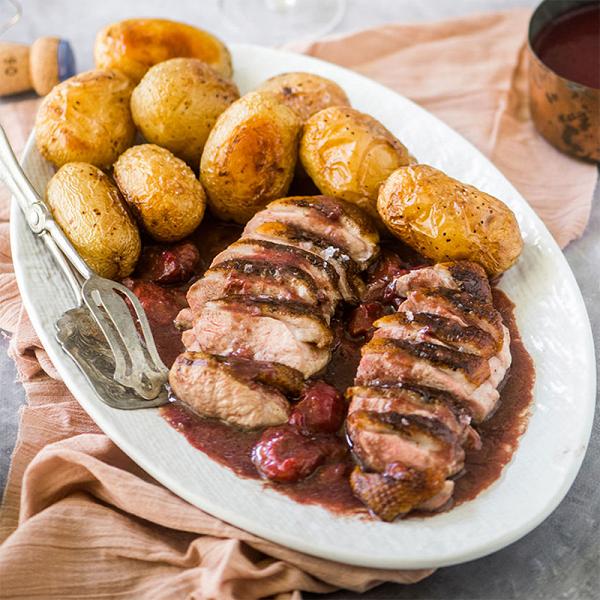Duck Breast with Spiced Red Wine Plum Sauce Recipe