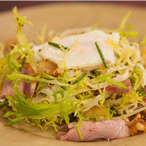 Smoked Duck, Frisee and Poached Egg Salad Recipe