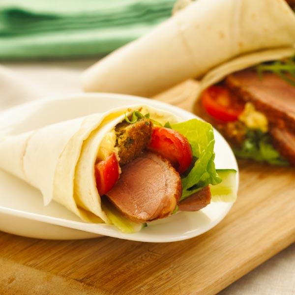 Smoked Duck and Falafel Wraps Recipe