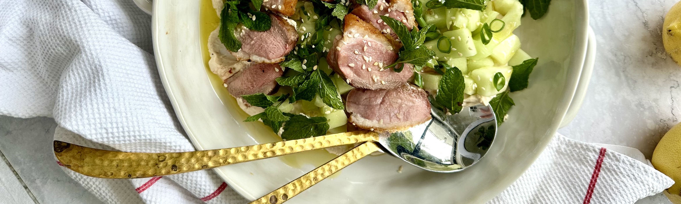 Duck Breasts with cayenne pepper, whipped tofu and melon Recipe | Luv-a-Duck – Australia’s Favourite