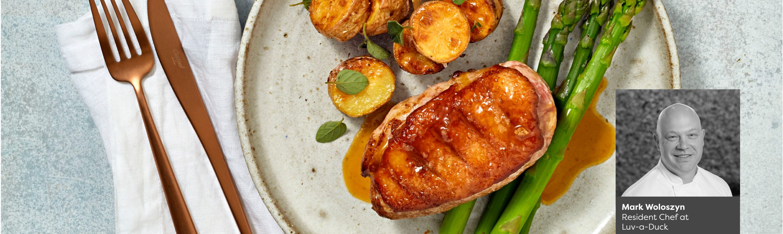 Duck Breast with crushed potatoes, asparagus and spiced sauce Recipe | Luv-a-Duck – Australia’s Favo